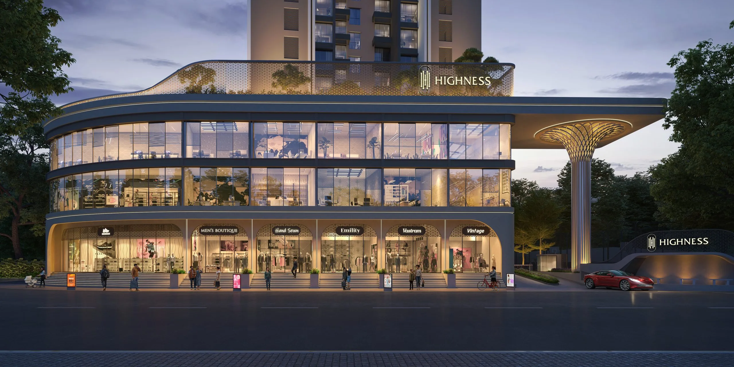 Highness Commercial Frontage Elevation Render